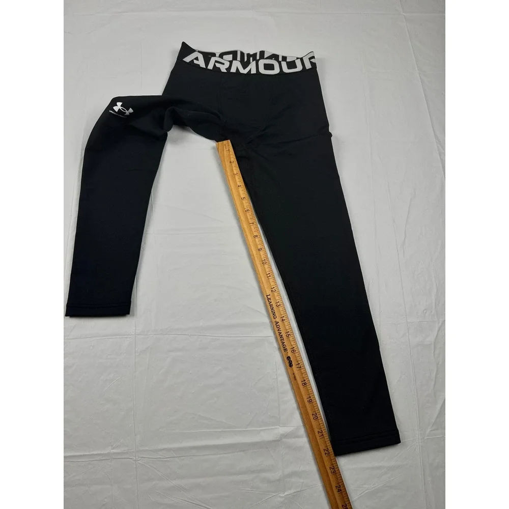 Under Armour Boys ColdGear Fitted Leggings Black Size Medium M Base Layer Tights